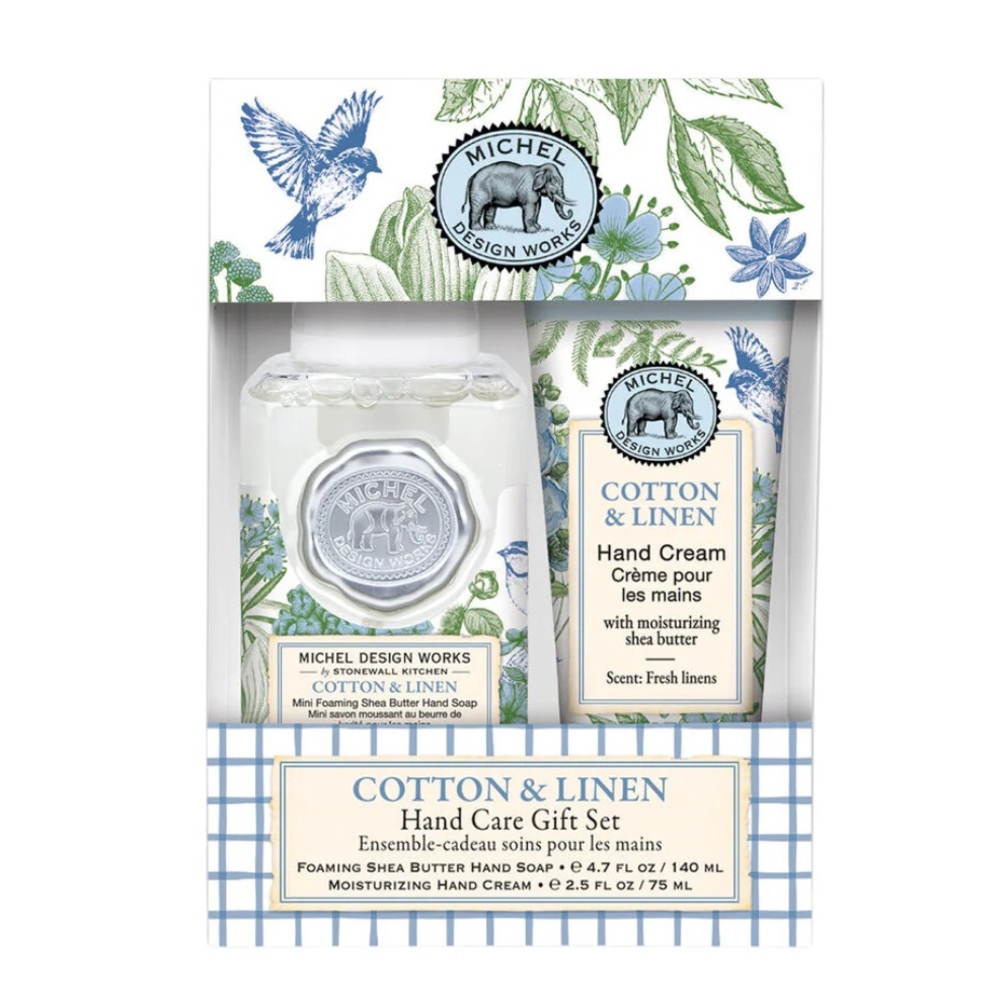 NIB MICHEL DESIGN WORKS Cotton & Linen Hand Care Gift Set